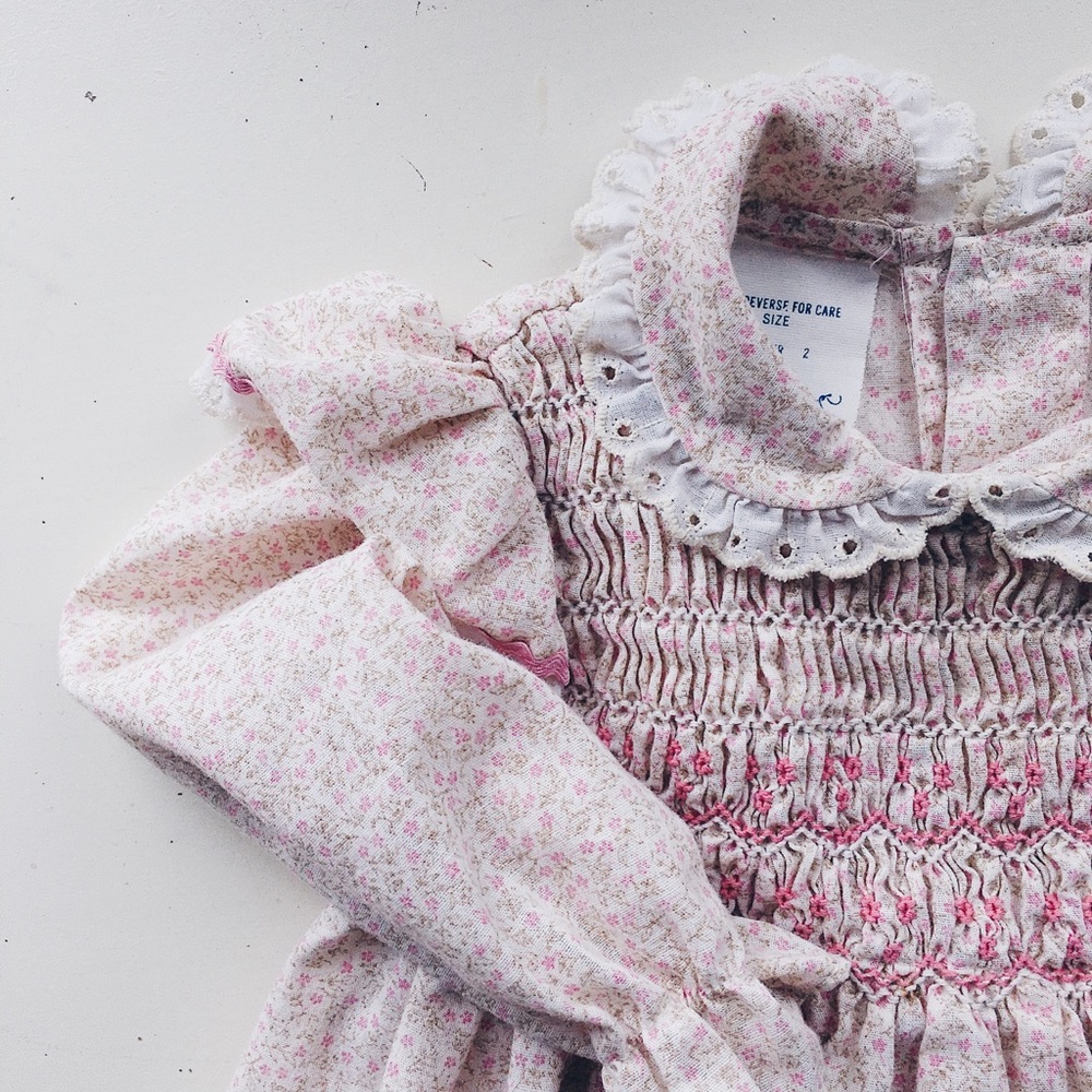VINTAGE Hand Smocked Baby Dress
